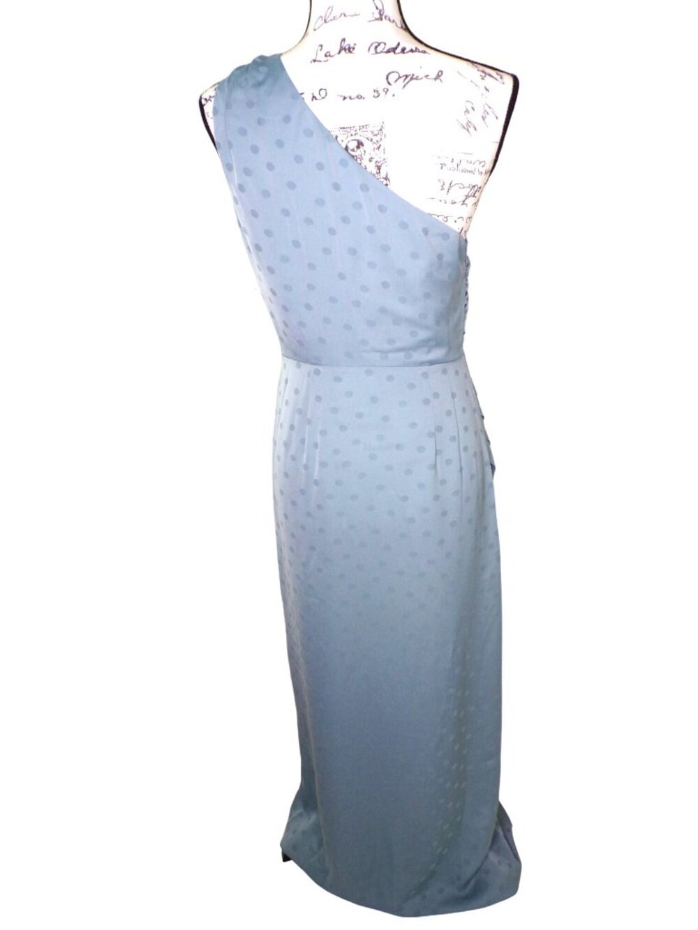🆕FAVORITE DAUGHTER The Singles Table One Shoulder Gown Dress Polka Dot Blue 2 - Picture 14 of 16